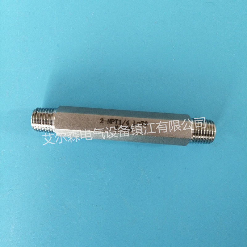 2-NPT1/4  L=70螺纹对接接头，螺纹式直通管接头